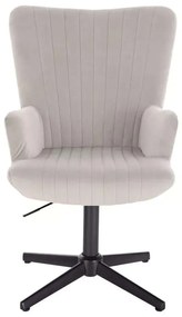 LuxuryForm DESIGN Kreslo AMADEO VELUR na čiernom kríži - svetlo šedé