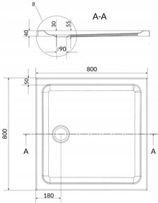 Cersanit Arteco, sprchový kút s krídlovými dverami 80 (dvere) x 80 (stena) x 190 cm, 5mm číre sklo, chrómový profil + slim sprchová vanička TAKO, S601-115
