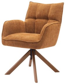 Otočné kreslo Marilla, drevené nohy, škoricové (53240002)