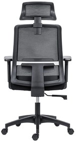Kancelárska ergonomická stolička DELFO — sieť/látka, čierna