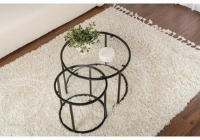 Súprava konferenčných stolíkov Aurum Black 60 cm, 2 ks