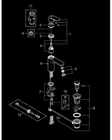 GROHE 23325000 - Umývadlová batéria EUROSMART COSMOPOLITAN veľkosť M chróm