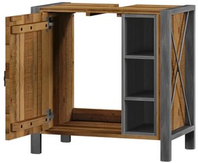 furniture-nabytek.cz - Masívna drezová skrinka Detroit z recyklovanej borovice, lakovaná, hnedá – 60×35×60 cm
