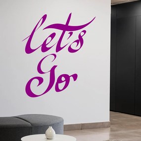 Veselá Stena Samolepka Let’s Go Farba: fialová, Veľkosť: 80 x 92 cm