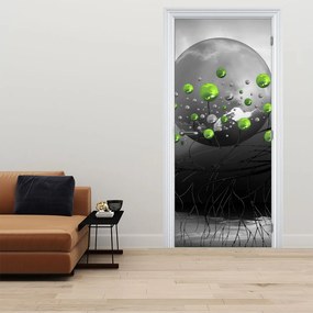 Fototapeta na dvere - Zelené abstraktné gule (95x205cm)