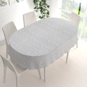 Biante Bavlnený oválny obrus Sandra SA-212 Listy na sivom 100x140 cm
