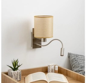 Brilagi - LED Nástenná lampa NUBILA 1xE27/25W/230V+LED/3W chróm/svetlohnedá