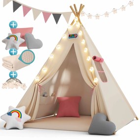 InternetovaZahrada Detský stan Teepee 160x130x130 cm - ružový