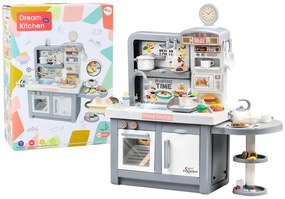 LEAN TOYS Kuchyňa pre deti s príslušenstvom - sivá