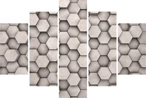 Obraz - Hexagóny v betónovom dizajne (150x105 cm)