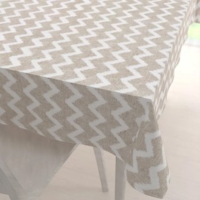 Biante Dekoračný obdĺžnikový obrus Porto PRT-006 Režný cik-cak 120x140 cm