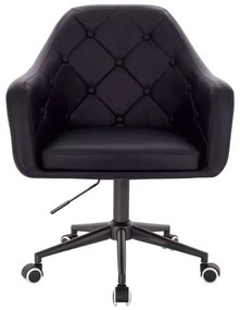 LuxuryForm DESIGN Kreslo ANDORA na čierne podstave s kolieskami - čierne