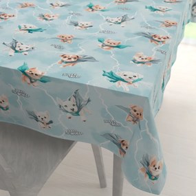 Biante Detský bavlnený obdĺžnikový obrus Sandra SA-651 Psí superhrdinovia na ľadovo modrom 60x100 cm