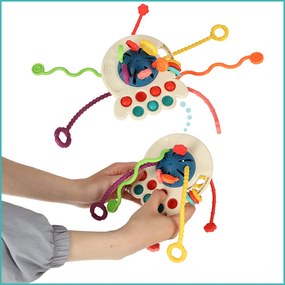 KIK Montessori senzorická hračka hryzátko modré