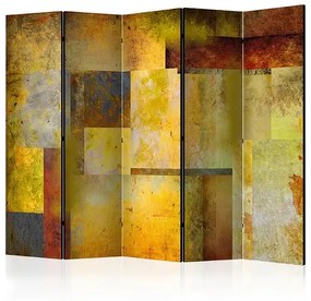 Paraván - Orange Hue of Art Expression II [Room Dividers] Veľkosť: 225x172, Verzia: Akustický