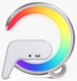 Immax 08987L-LEDRGB Stmievateľná lampa s budíkom a Qi nabíjaním 30W/230V strieborná