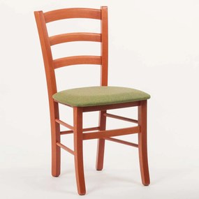 Stima stolička PAYSANE s čalúneným sedákom Vyberte odtieň ->: Čerešňa, Vyberte látku ->: LUX Zelená 18