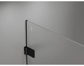 Mexen Lunar-B, výklopný sprchový kút ľavý 90 x 80 cm, 8mm číre sklo, čierny profil, 832-090-080-70-00-L