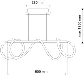 LED Luster na lanku EMMA LED/38W/230V čierna
