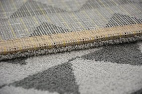 Koberec SENSE Micro 81243 Trojuholníky strieborný/antracit