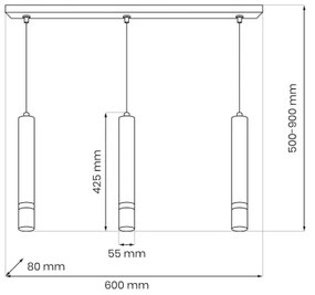 Brilagi - Luster na lanku POKER 3xGU10/25W/230V béžová