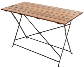 Záhradný stôl HWC-J40, skladací, akáciové drevo,120x60cm - hnedá