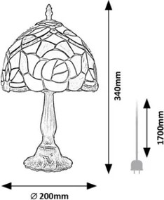 BRILAGI - Tiffany vitrážová stolná lampa GARLAN 1xE14/40W/230V