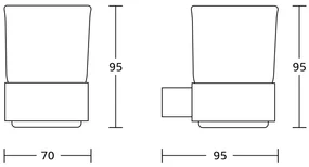 Mexen Adox, nástenný pohár na kefky, chrómová, 7018238-00