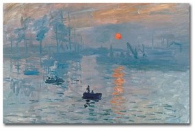 Nástenná reprodukcia na plátne Claude Monet Sunrise, 70 × 45 cm