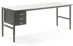 Dielenský stôl Cargo, 2400x750 mm, 3 zásuvky