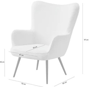 Moderné kreslo biele JAZAN