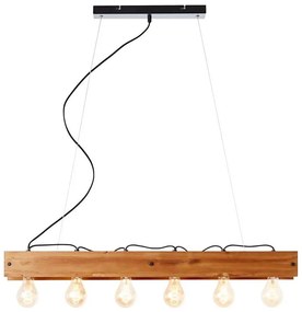 Brilliant - Luster na lanku CALANDRA 6xE27/42W/230V borovica