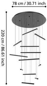Eglo 390351 - LED Stmievateľný luster na lanku LINDOZA 12xLED/8,4W/230V 3000K