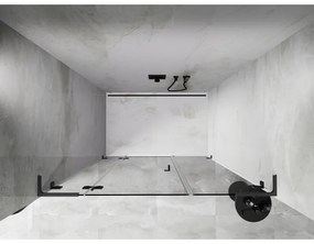 Mexen Lunar L, ľavé otočné sprchové dvere 155 cm, 8mm číre sklo, brúsený grafit profil, 834SL-155-050-66-00-L