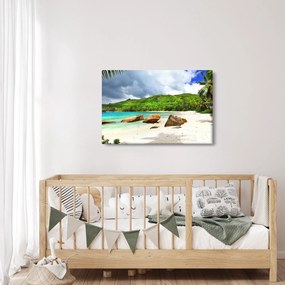 Obraz - Seychely, pláž Takamaka (90x60 cm)
