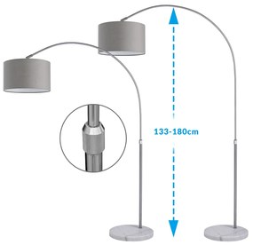 InternetovaZahrada Oblúková stojanová lampa s mramorovou základňou
