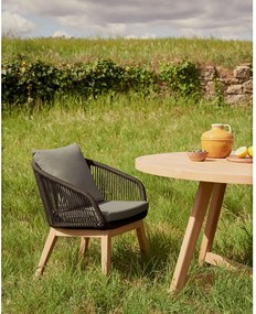 Čierne drevené záhradné kreslo Portalo – Kave Home