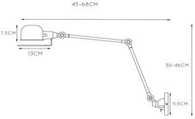 Lucide 45252/11/97 - Nástenné svietidlo HONORE 1xE14/40W/230V