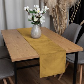 Biante Zamatový behúň na stôl SV-009 Okrový 35x180 cm