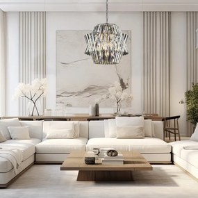 Krištáľový luster na reťazi CROWN 12xE14/40W/230V chróm