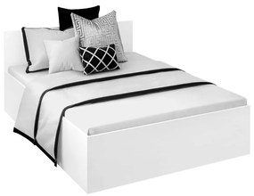 Tempo Kondela Posteľ s kovovým roštom a úložným priestorom, 140x200, biela, DOLI