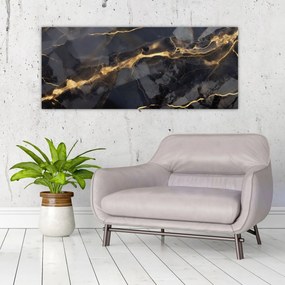 Obraz - Čierno - zlatý dekor (120x50 cm)
