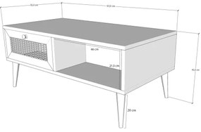 Konferenčný stolík SIDYMA 45x97 cm hnedá