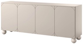 Komoda Sonatia II 200 cm štvordverová na guľatých nohách - kašmírová