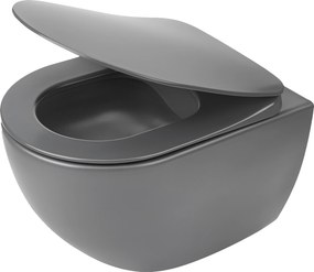 Deante Závesný WC komplet bez príruby Peonia - CDEDDZPW, vrátane SoftClose sedadla, titán