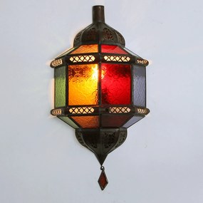 Marocká nástenná lampa Trombi farebná