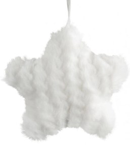 VIANOČNÁ DEKORÁCIA FLUFY SADA 12KS 9X9 CM BIELA