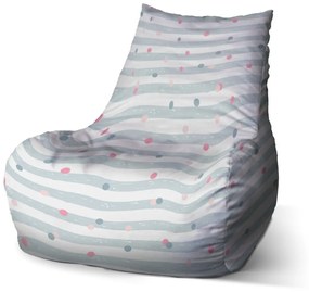 Sablio Sedací vak Bean Bodky a pruhy - 100 x 90 x 45 cm