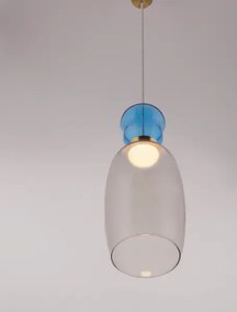 Dizajnový luster Pluma modrá