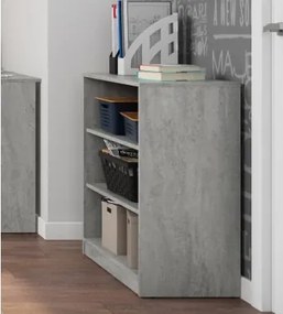 Nízký regál Carlos, sivý betón, šírka 40 cm%